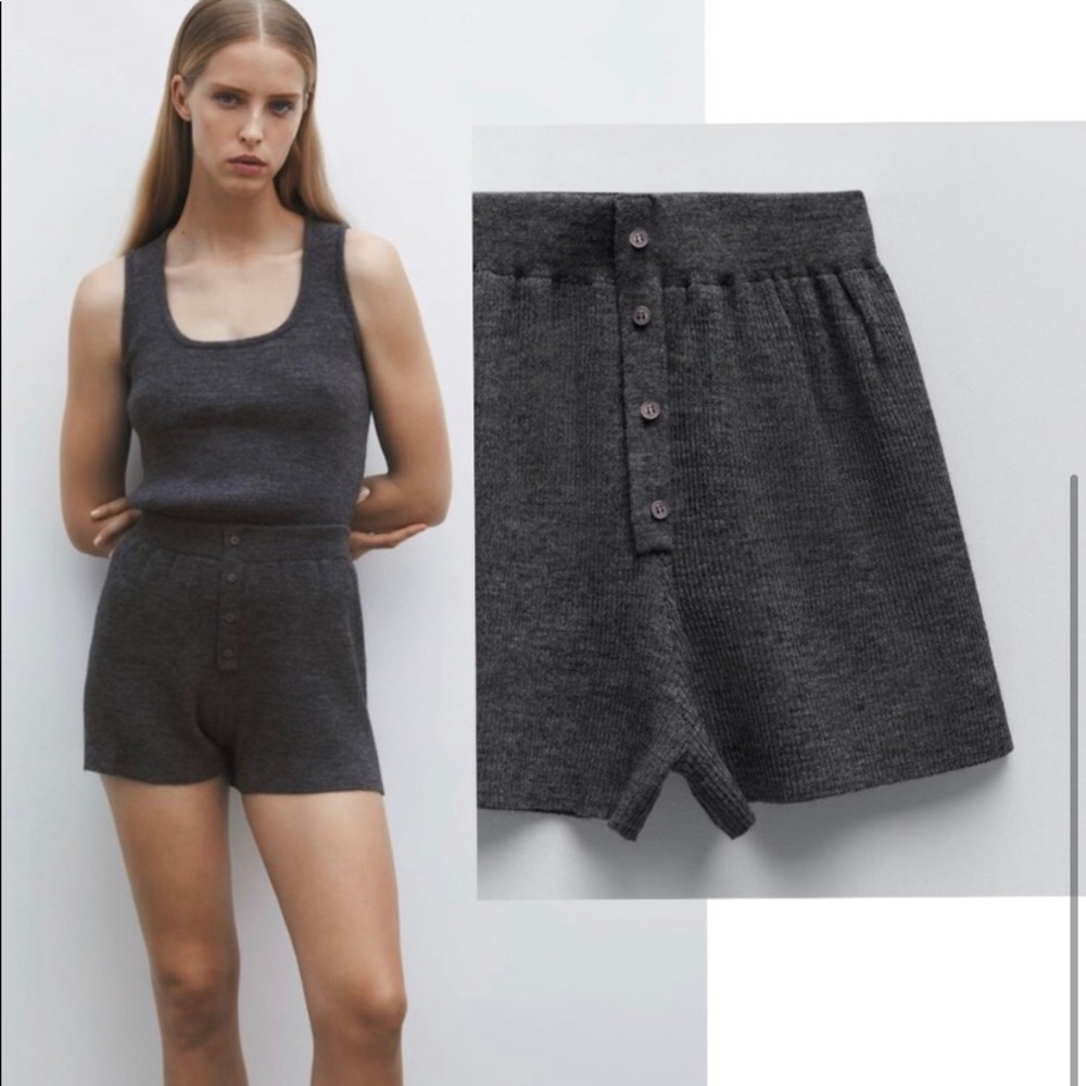 Zara Dark Gray High Waist Women Shorts